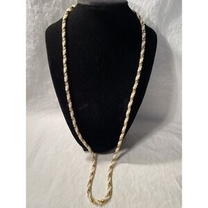 Vintage Monet Gold\White Necklace 36"